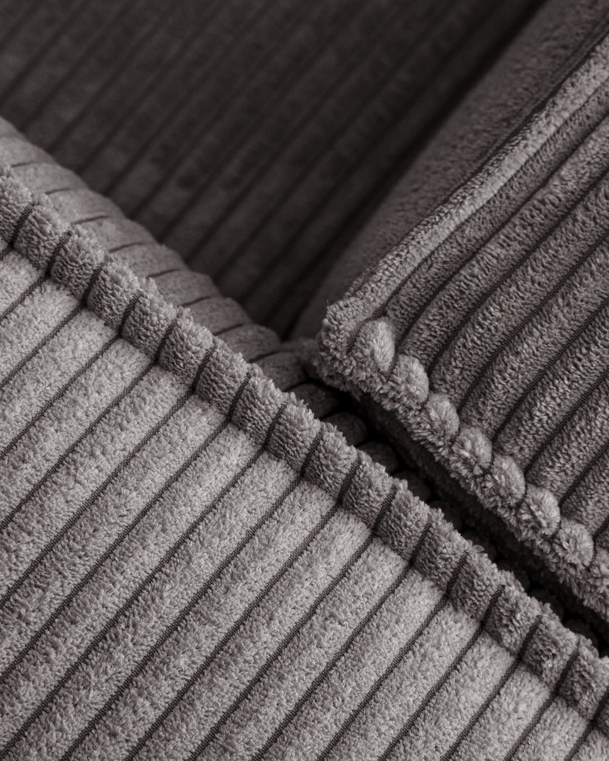 Sofá Blok 2 plazas pana gruesa chaise longue derecho gris 240 cm FSC Mix Credit
