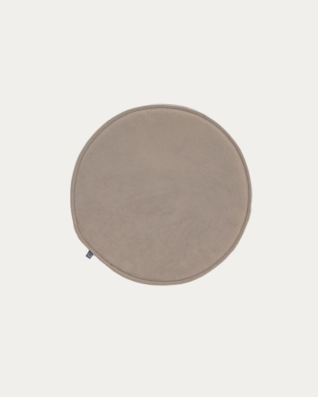 Cojín para silla redondo Rimca terciopelo topo Ø 35 cm