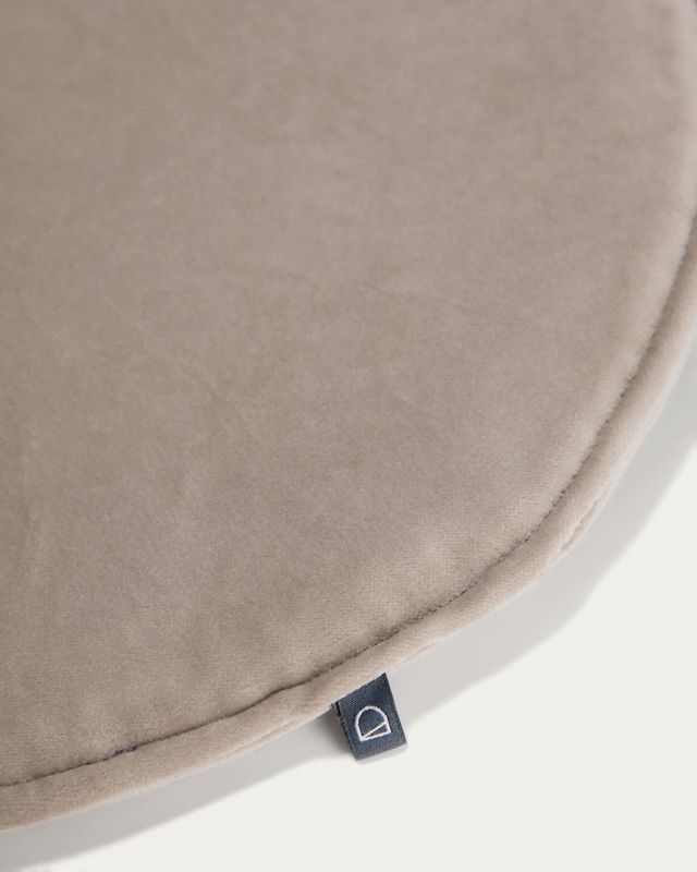 Cojín para silla redondo Rimca terciopelo topo Ø 35 cm