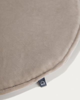 Cojín para silla redondo Rimca terciopelo topo Ø 35 cm
