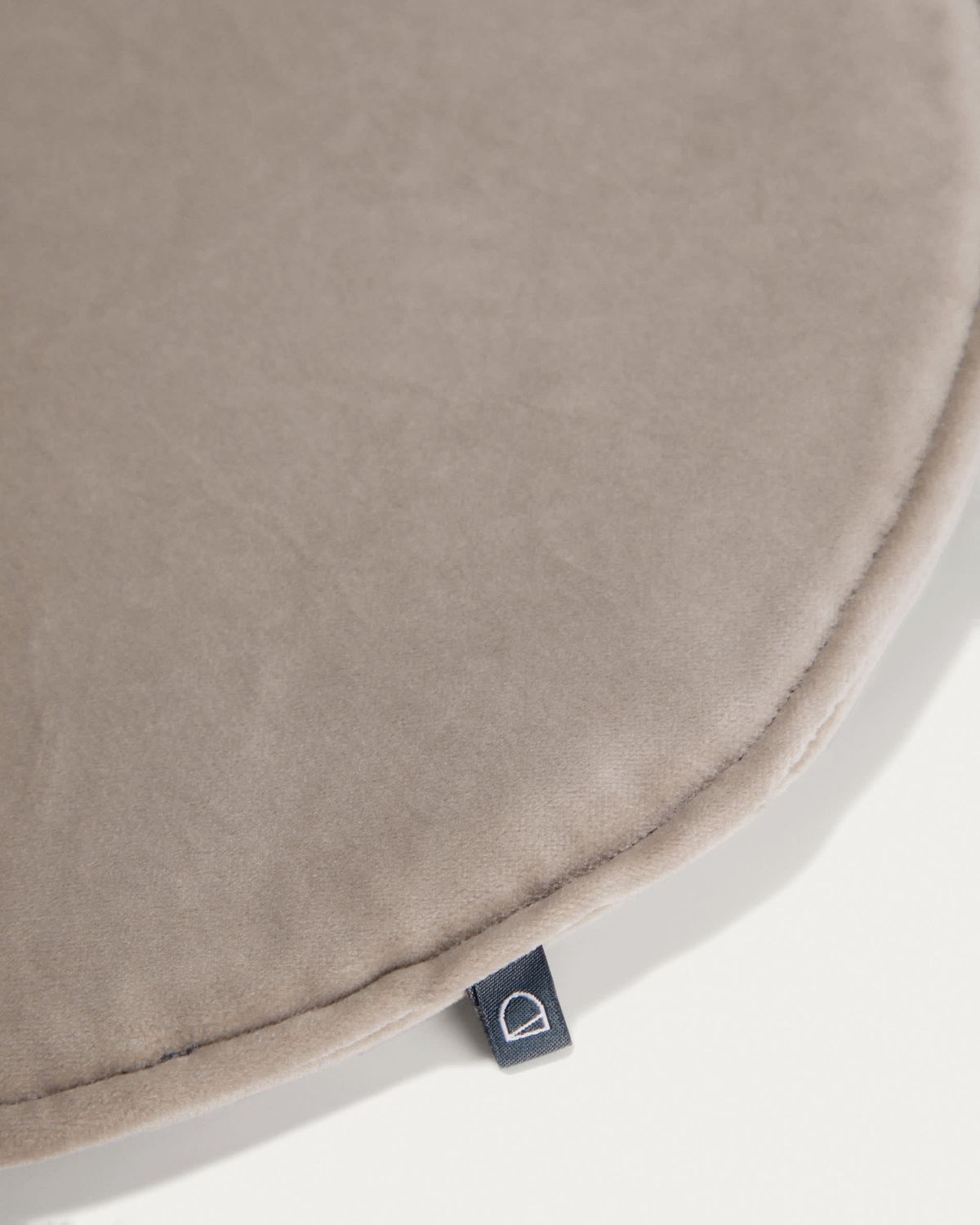 Cojín para silla redondo Rimca terciopelo topo Ø 35 cm