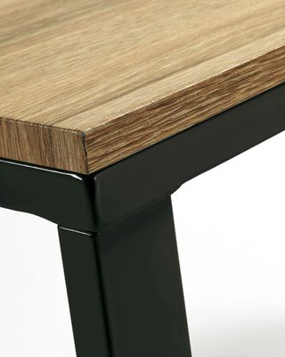Escritorio Talbot melamina acabado natural patas de acero acabado negro 120 x 60 cm