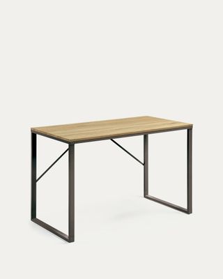 Escritorio Talbot melamina acabado natural patas de acero acabado negro 120 x 60 cm