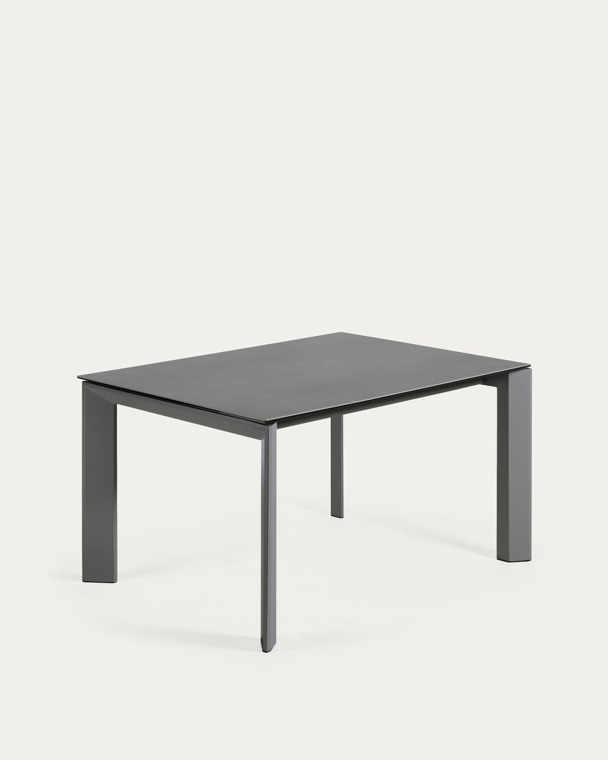 Mesa extensible Axis porcelánico acabado Vulcano Roca patas acero gris oscuro 140 (200) cm