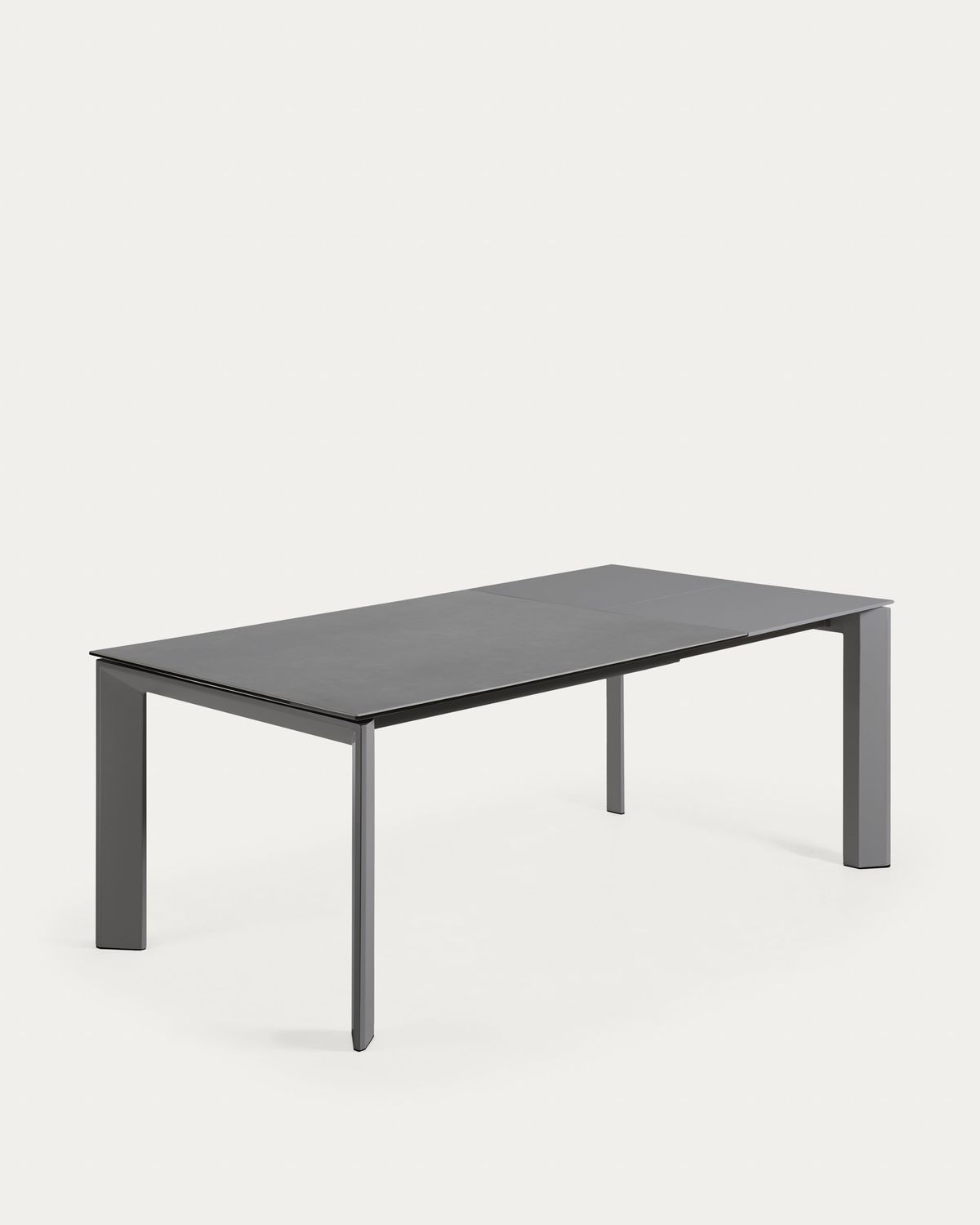 Mesa extensible Axis porcelánico acabado Vulcano Roca patas acero gris oscuro 140 (200) cm