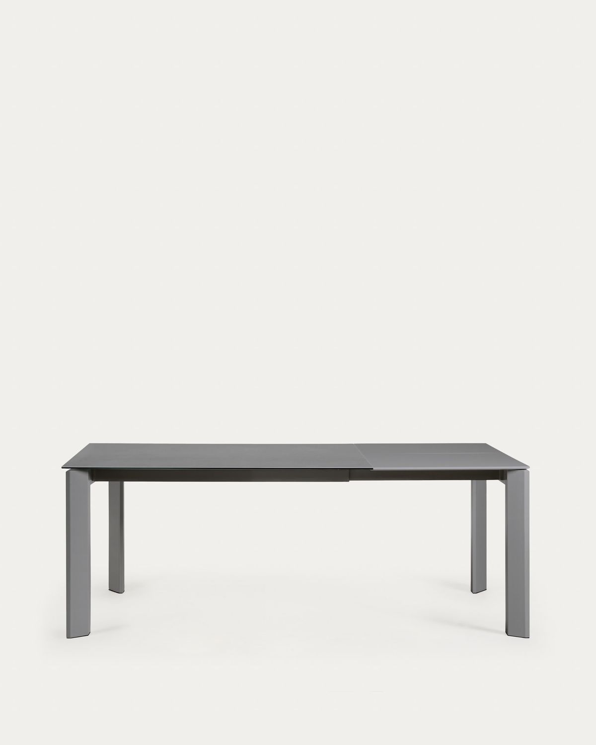 Mesa extensible Axis porcelánico acabado Vulcano Roca patas acero gris oscuro 140 (200) cm
