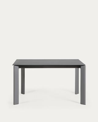 Mesa extensible Axis porcelánico acabado Vulcano Roca patas acero gris oscuro 140 (200) cm