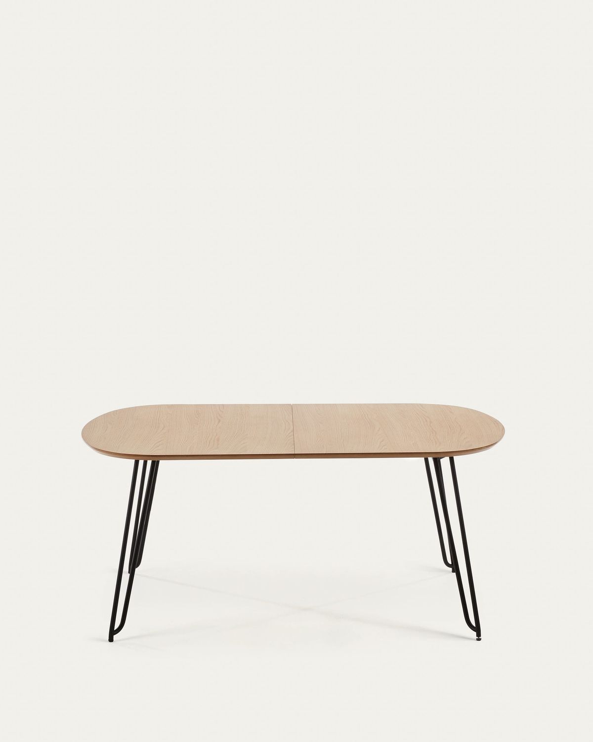 Mesa extensible Novac 170 (320) x 100 cm chapa de roble patas de acero acabado negro