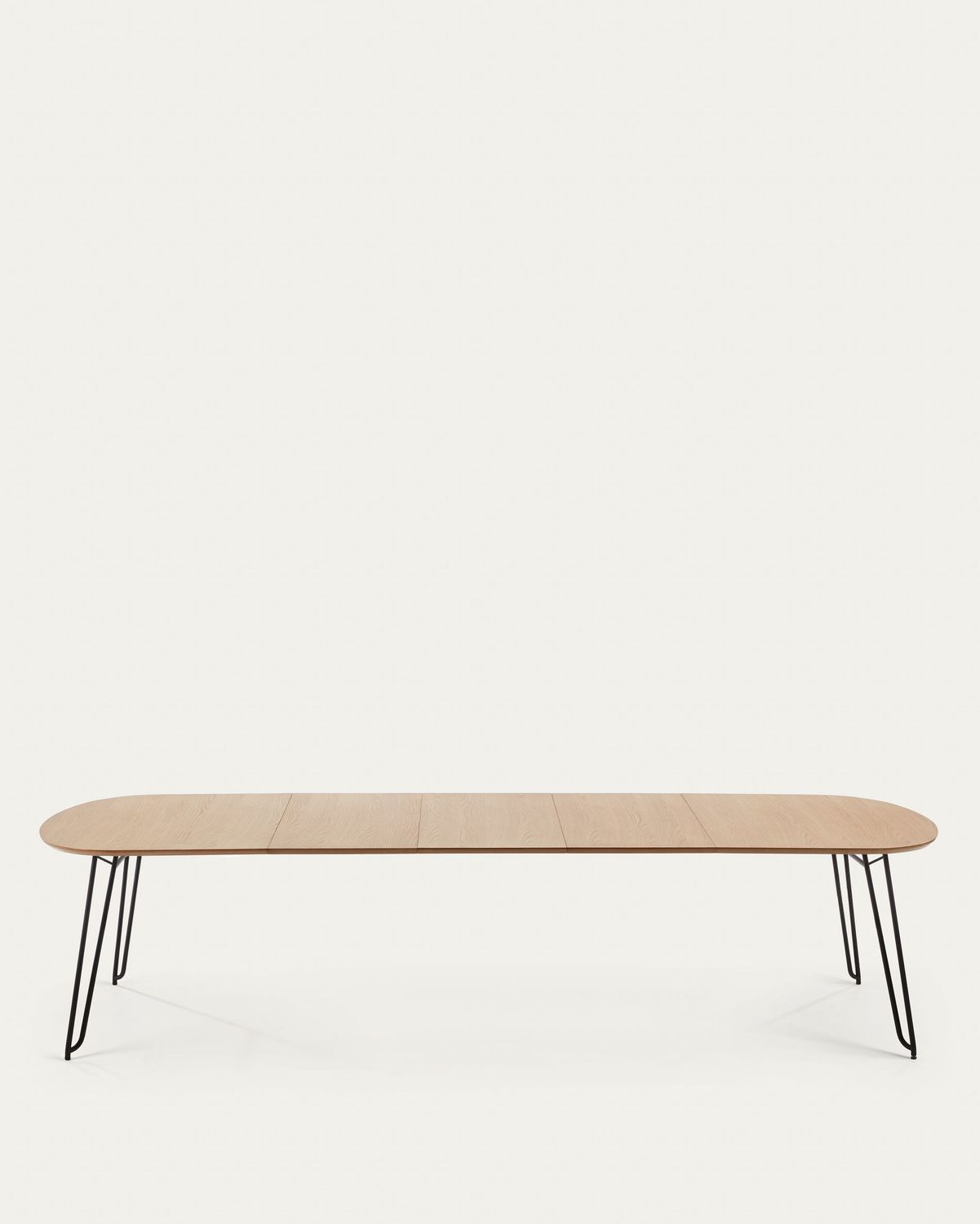 Mesa extensible Novac 170 (320) x 100 cm chapa de roble patas de acero acabado negro