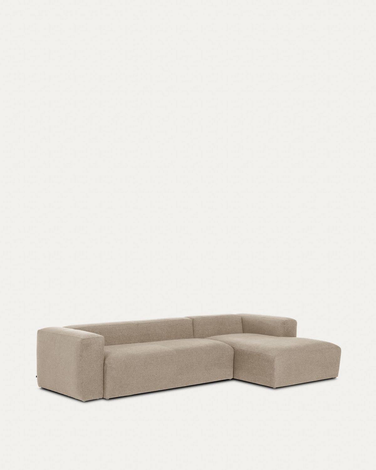 Sofá Blok 4 plazas de chenilla chaise longue derecho beige 330 cm FSC Mix Credit