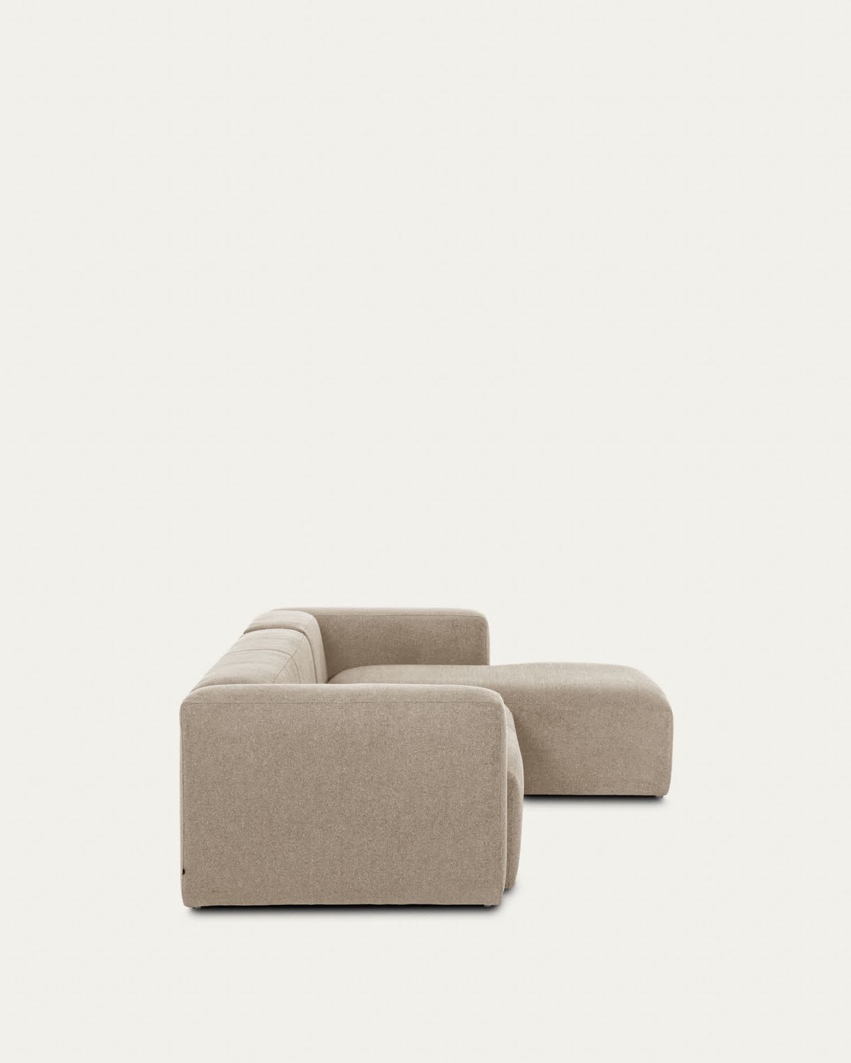 Sofá Blok 4 plazas de chenilla chaise longue derecho beige 330 cm FSC Mix Credit