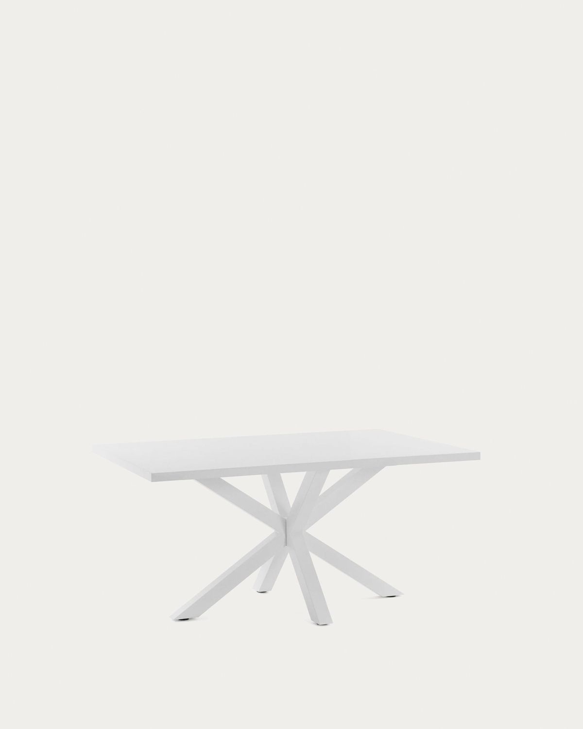 Mesa Argo de melamina con acabado blanco y patas de acero con acabado blanco 160 x 100 cm