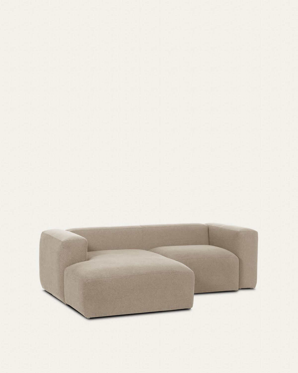 Sofá Blok 2 plazas de chenilla chaise longue izquierdo beige 240 cm FSC Mix Credit