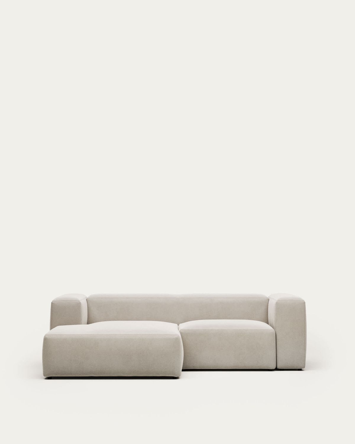 Sofá Blok 2 plazas de chenilla chaise longue izquierdo beige 240 cm FSC Mix Credit