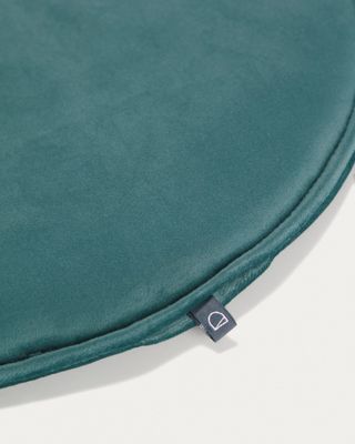 Cojín para silla redondo Rimca terciopelo turquesa Ø 35 cm