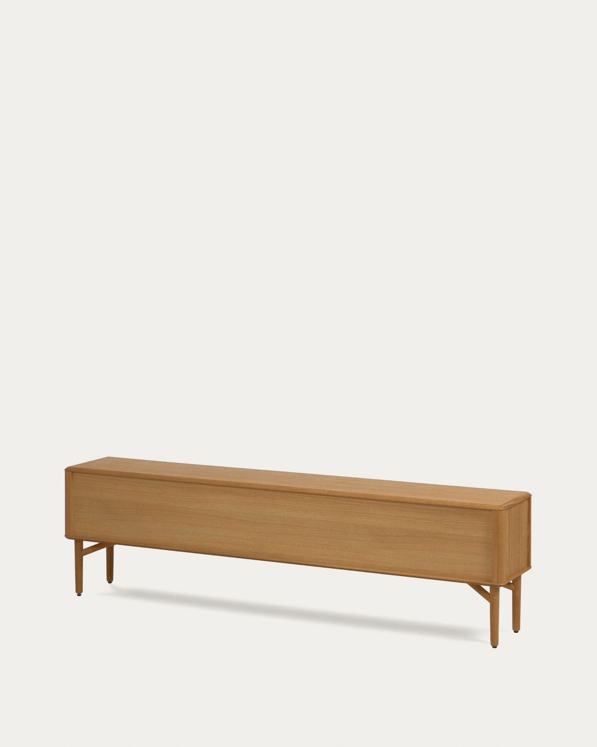 Mueble TV Lenon 2 puertas de madera maciza y chapa de roble 200 x 57 cm FSC MIX Credit