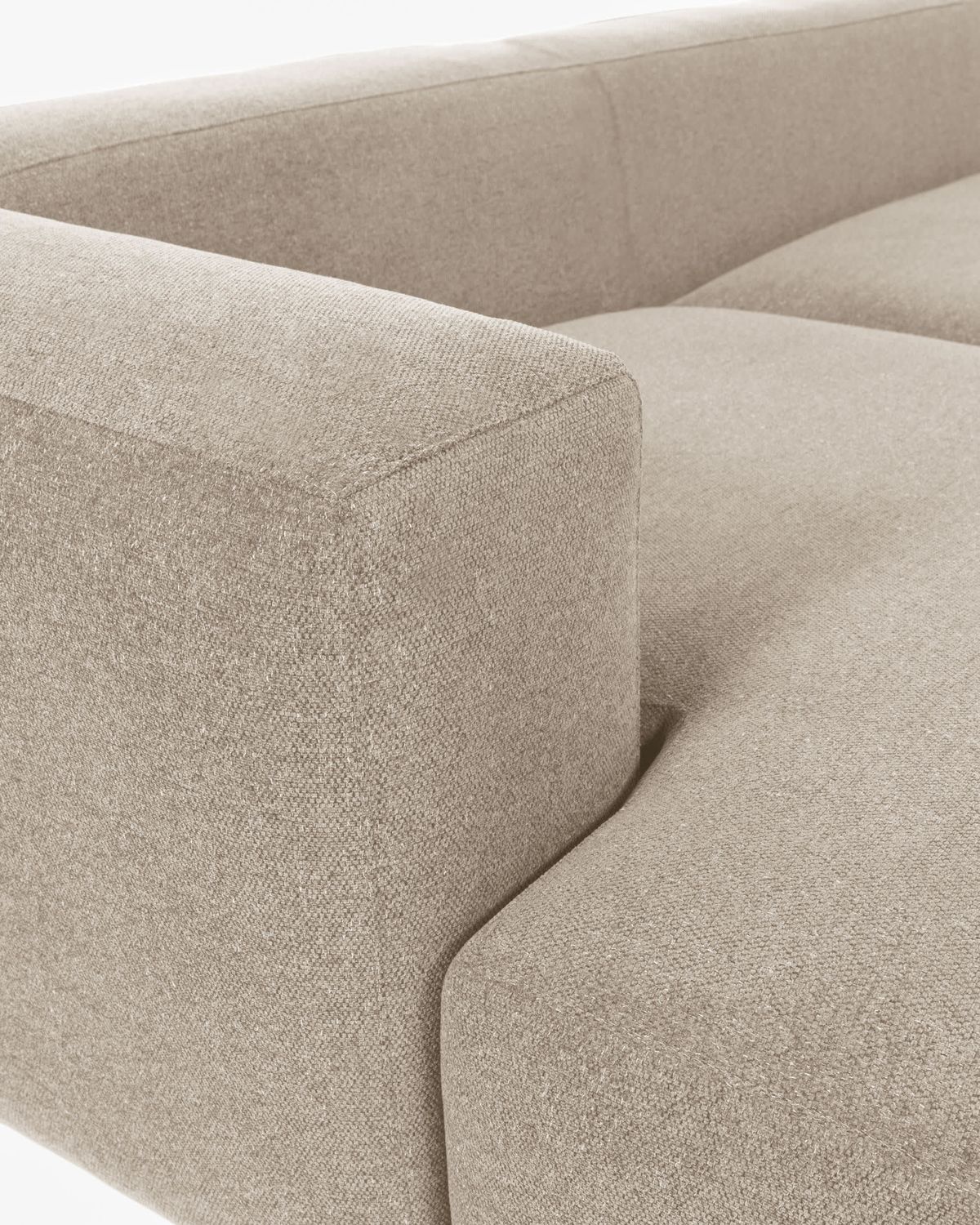 Sofá Blok 4 plazas de chenilla chaise longue izquierdo beige 330 cm FSC Mix Credit