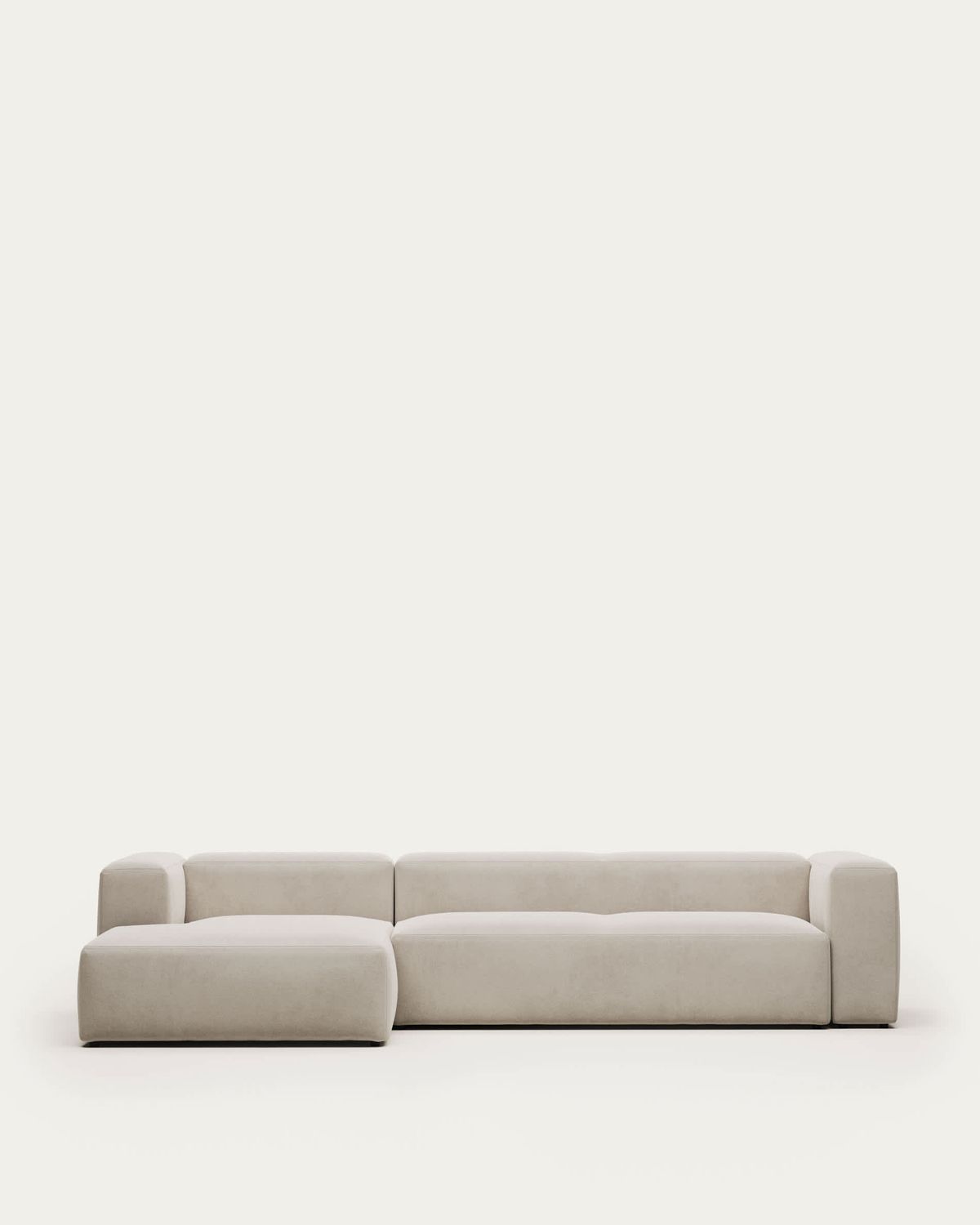 Sofá Blok 4 plazas de chenilla chaise longue izquierdo beige 330 cm FSC Mix Credit
