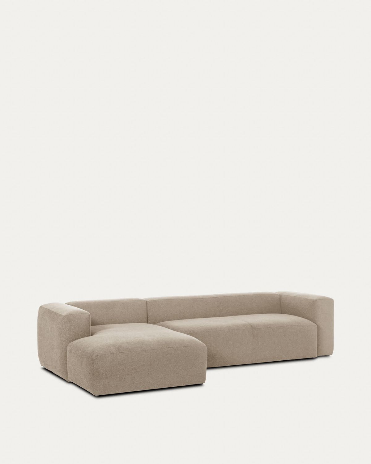 Sofá Blok 4 plazas de chenilla chaise longue izquierdo beige 330 cm FSC Mix Credit