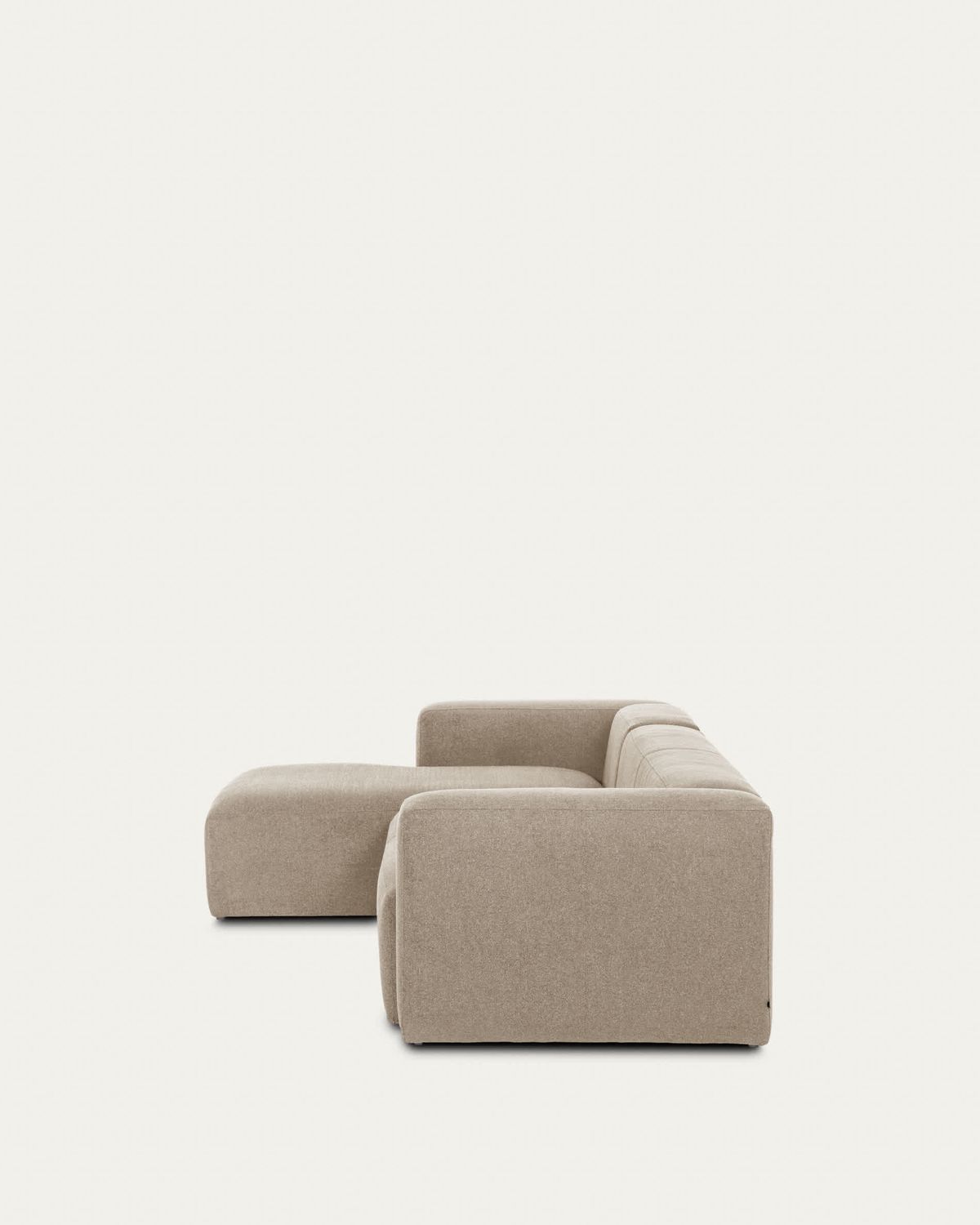 Sofá Blok 4 plazas de chenilla chaise longue izquierdo beige 330 cm FSC Mix Credit