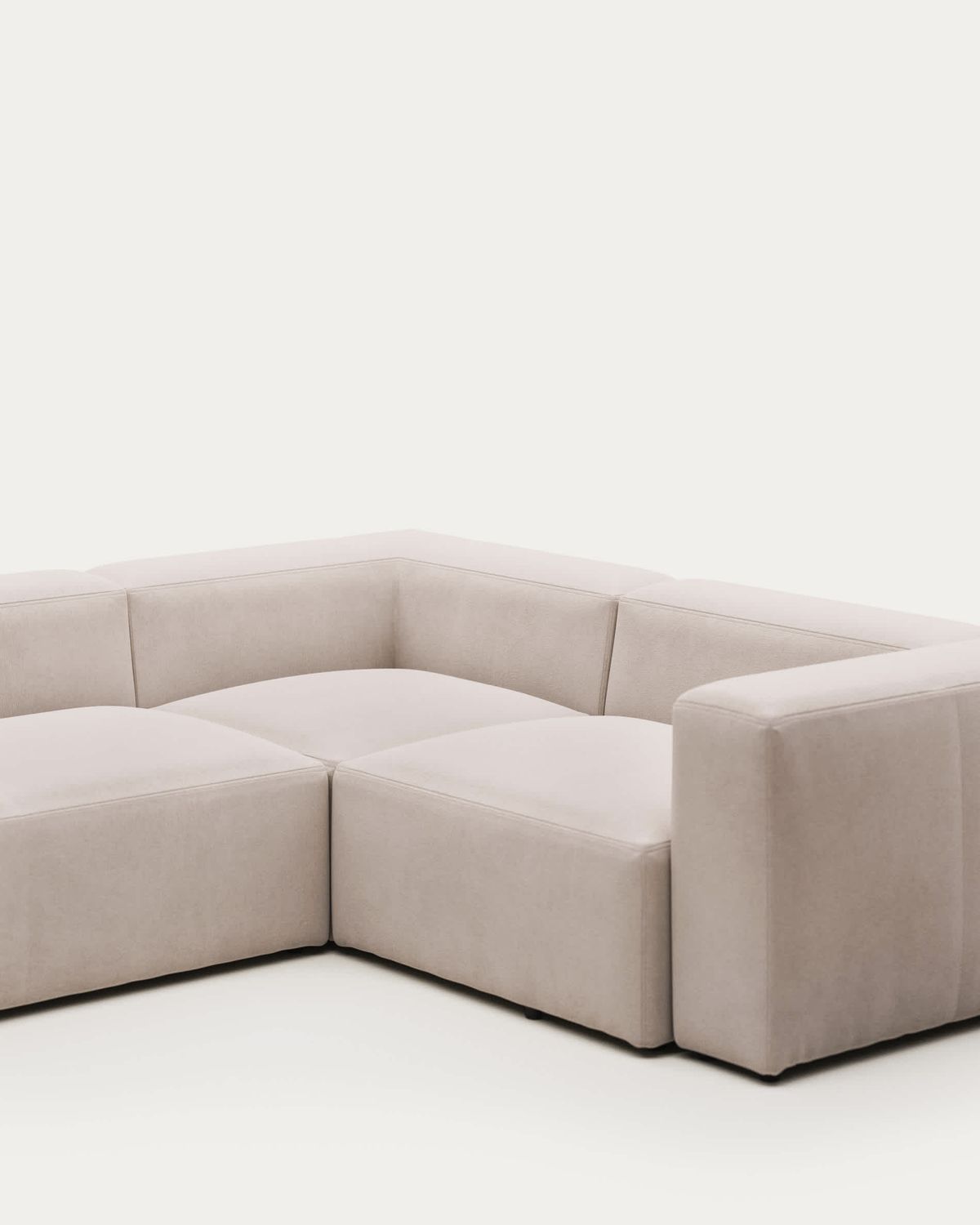 Sofá rinconero Blok 3 plazas de chenilla beige 290 x 230 cm / 230 cm 290 cm FSC Mix Credit