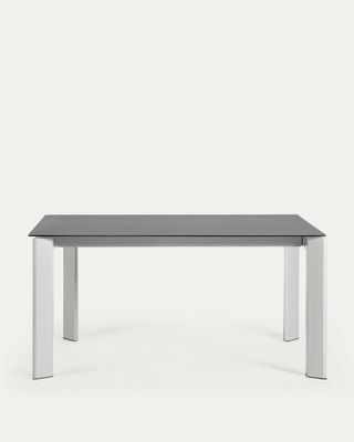 Mesa extensible Axis porcelánico acabado Vulcano Roca patas gris 160 (220) cm