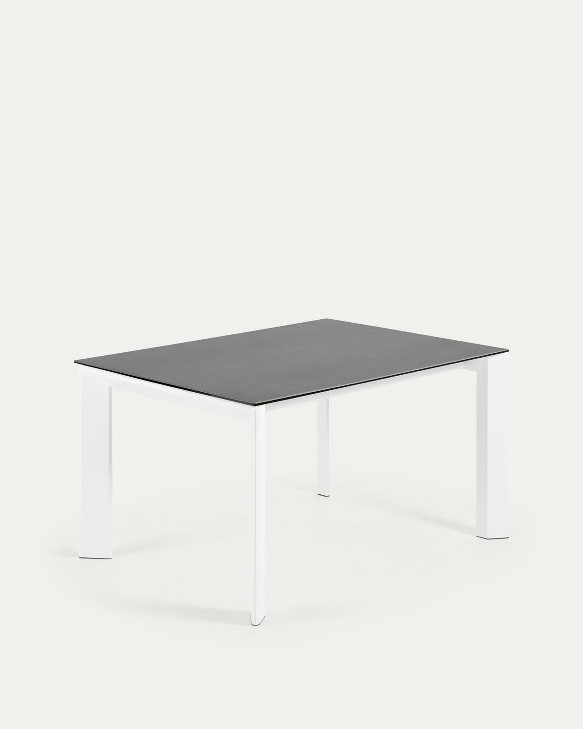 Mesa extensible Axis porcelánico acabado Vulcano Roca y patas acero blanco 140 (200) cm