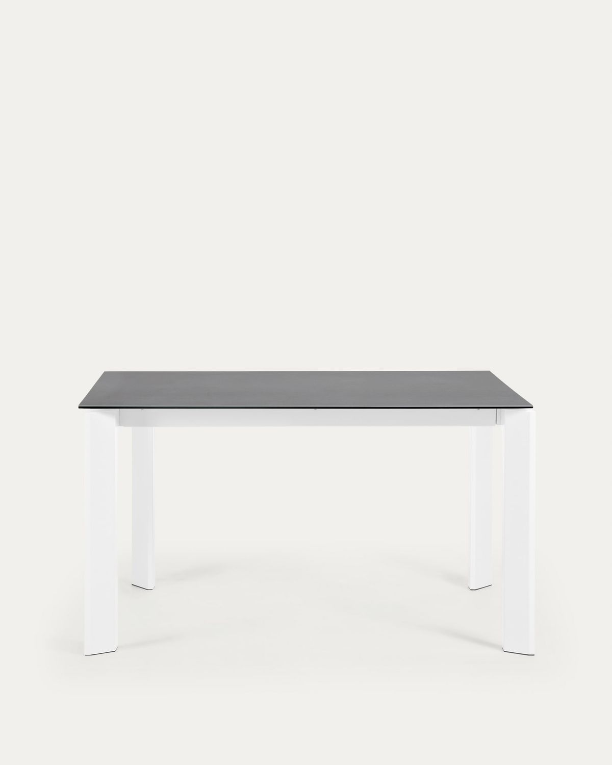 Mesa extensible Axis porcelánico acabado Vulcano Roca y patas acero blanco 140 (200) cm