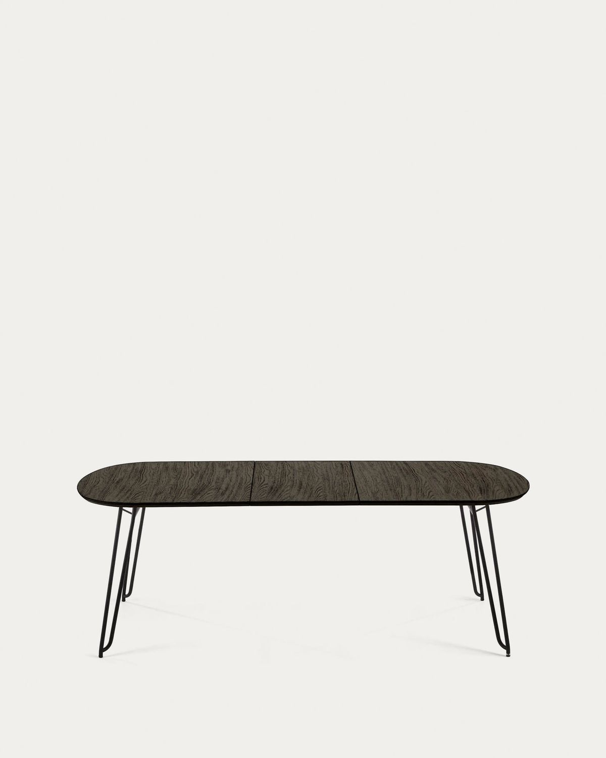 Mesa extensible Milian 140 (220) x 90 cm chapa de fresno patas de acero acabado negro
