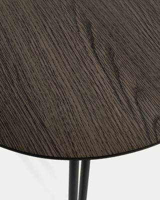 Mesa extensible Milian 140 (220) x 90 cm chapa de fresno patas de acero acabado negro