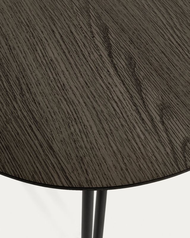Mesa extensible Milian 140 (220) x 90 cm chapa de fresno patas de acero acabado negro