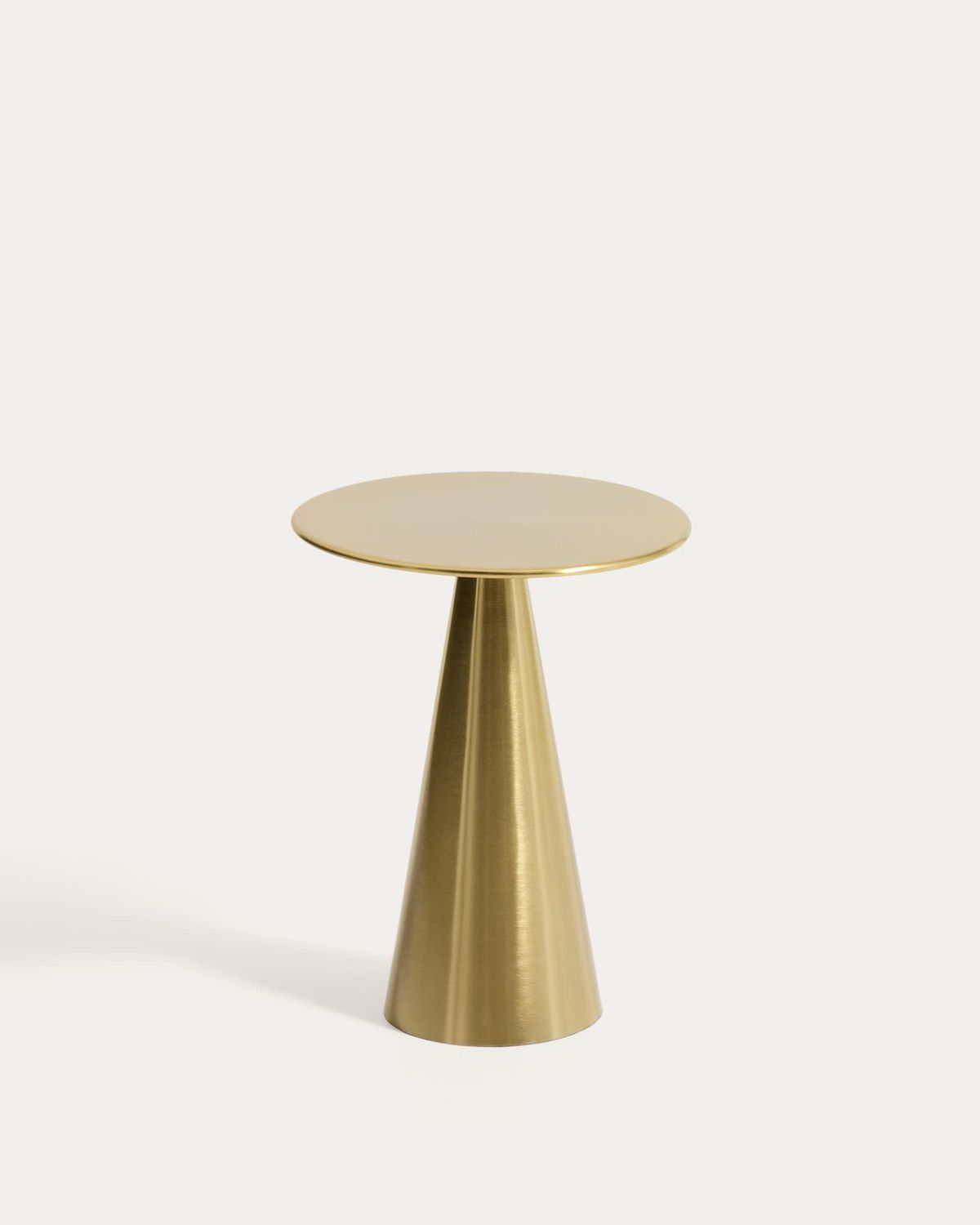 Mesa auxiliar Rhet de metal con acabado dorado Ø 39 cm