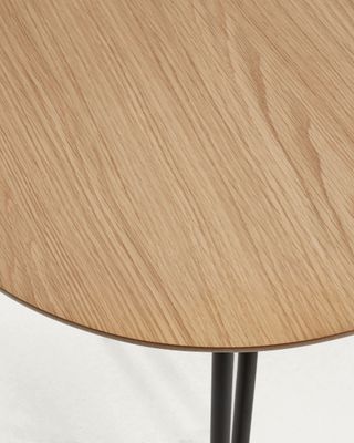 Mesa extensible Novac 140 (220) x 90 cm chapa de roble patas de acero acabado negro