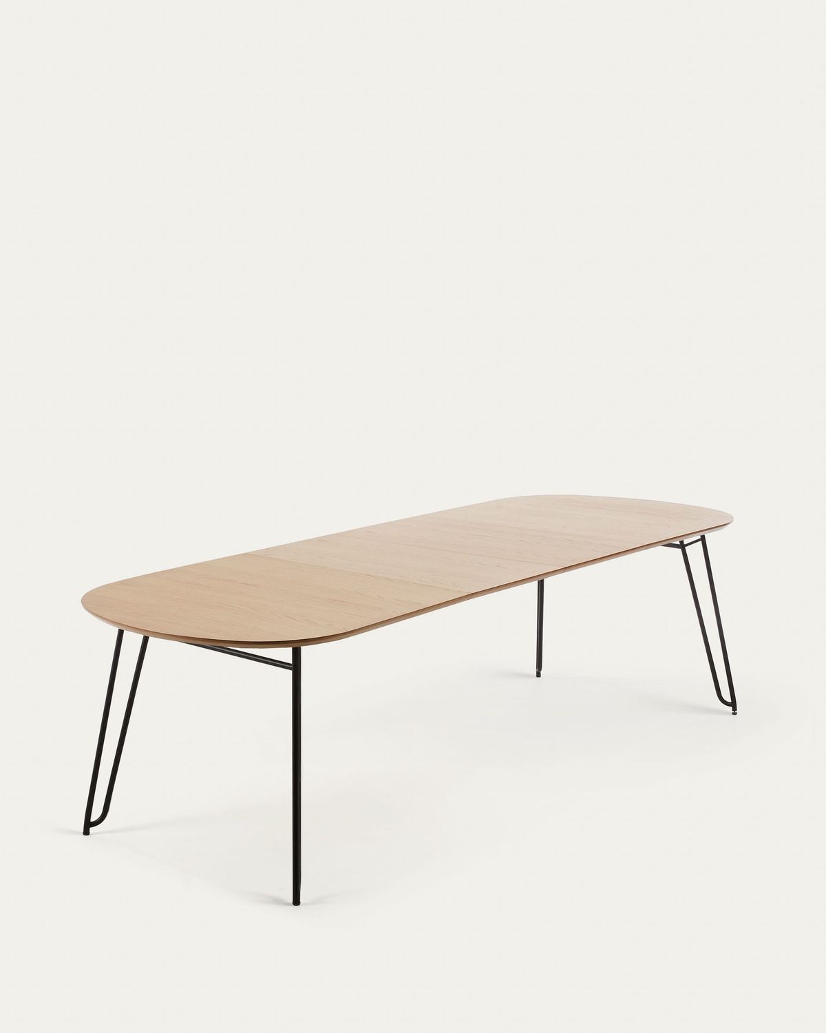 Mesa extensible Novac 140 (220) x 90 cm chapa de roble patas de acero acabado negro