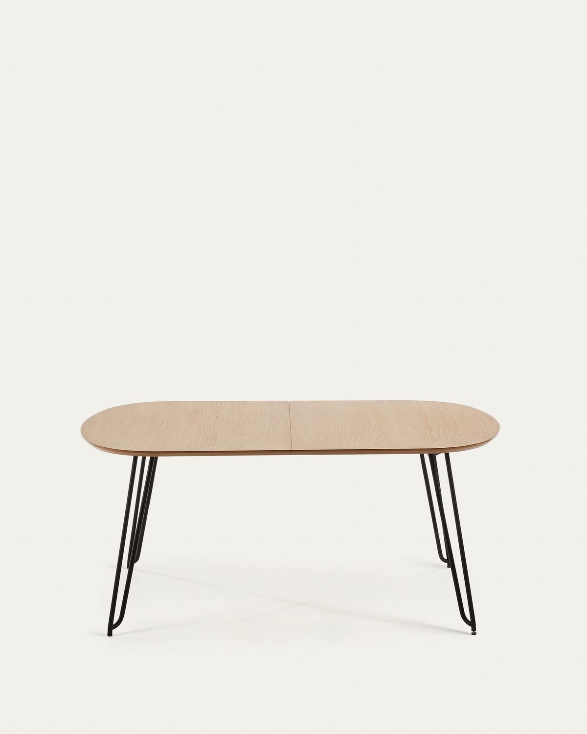 Mesa extensible Novac 140 (220) x 90 cm chapa de roble patas de acero acabado negro