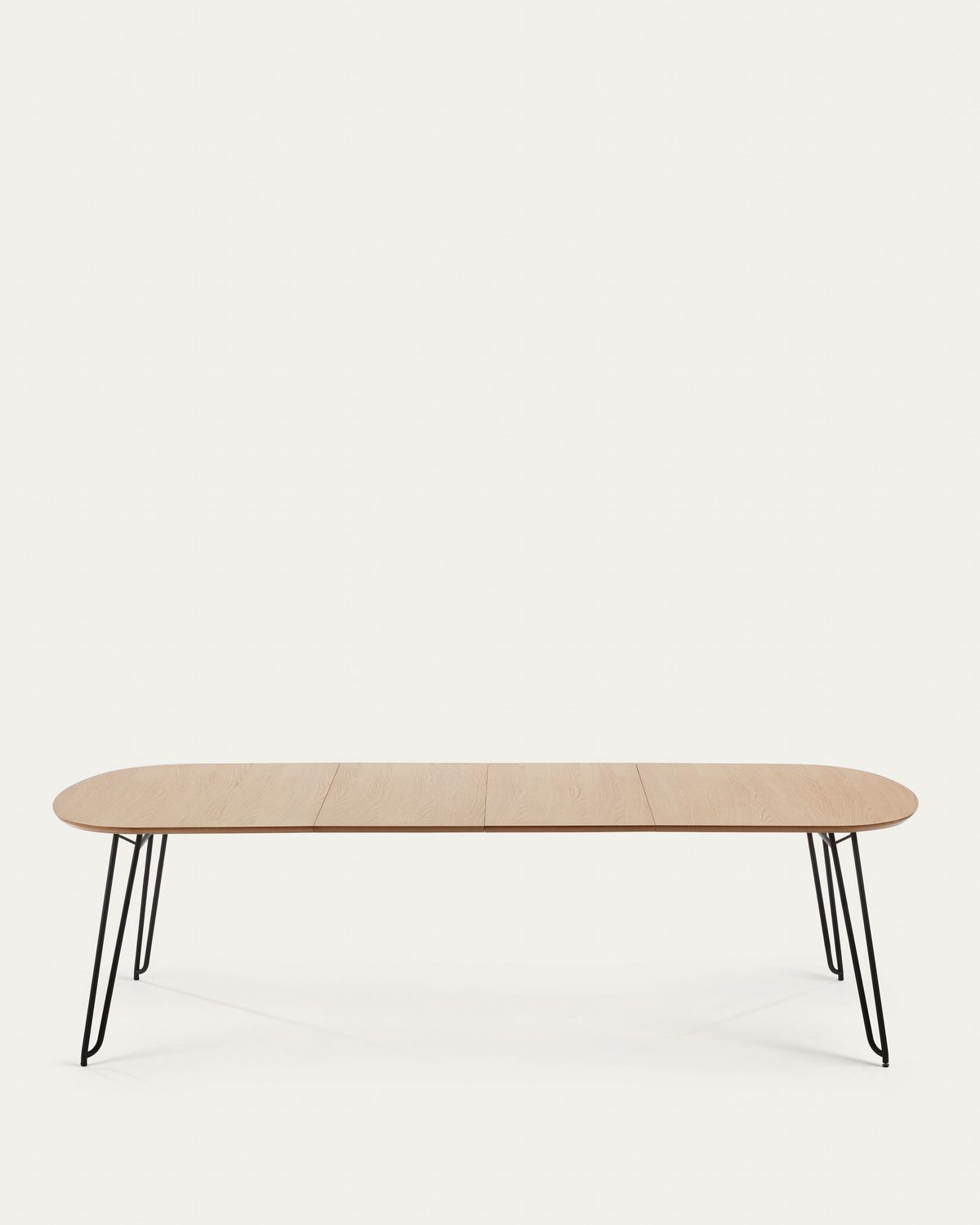 Mesa extensible Novac 140 (220) x 90 cm chapa de roble patas de acero acabado negro