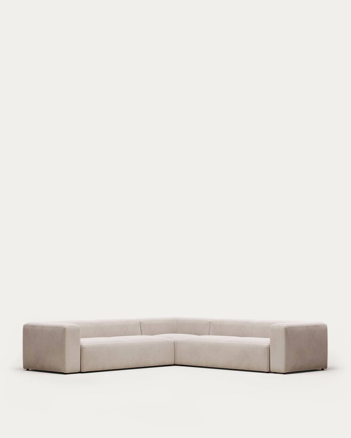 Sofá rinconero Blok 6 plazas de chenilla beige 320 x 320 cm FSC Mix Credit