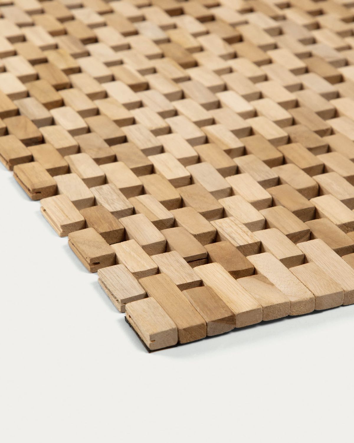 Alfombra de baño Azuray de madera maciza de teca 40 x 60 cm