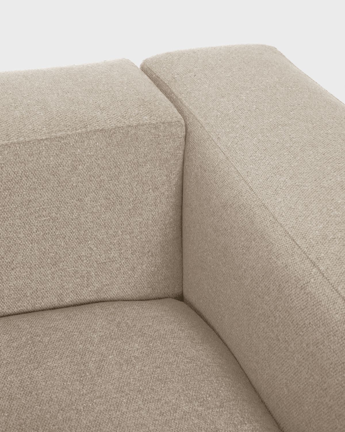 Sofá Blok 3 plazas de chenilla beige 240 cm FSC Mix Credit