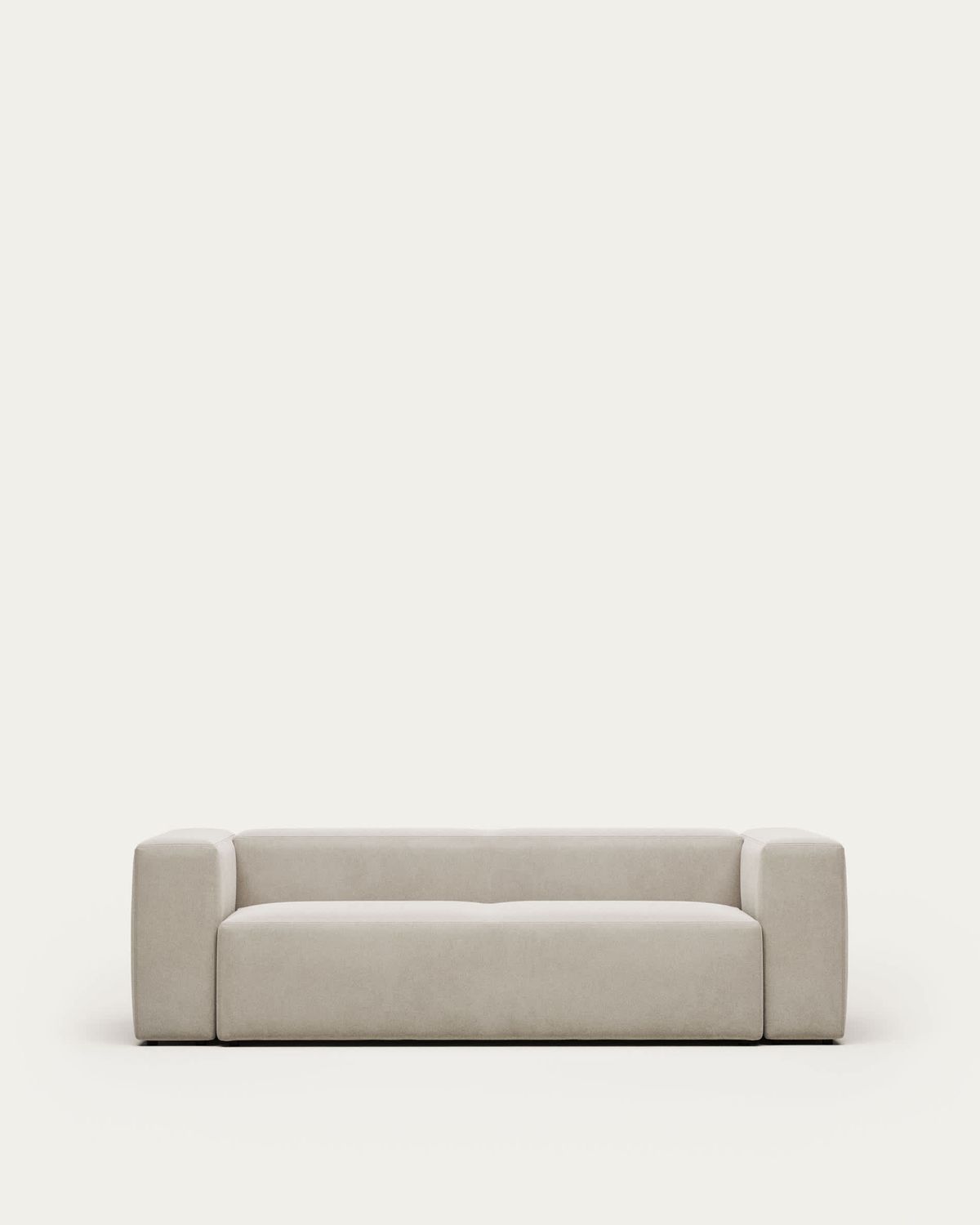 Sofá Blok 3 plazas de chenilla beige 240 cm FSC Mix Credit