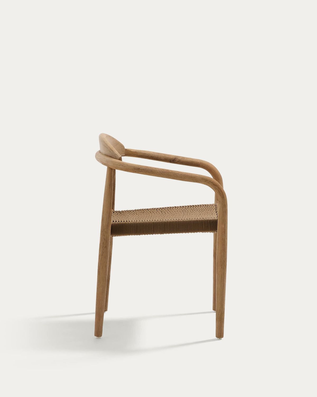 Silla apilable Nina de madera maciza de acacia y cuerda beige FSC 100%