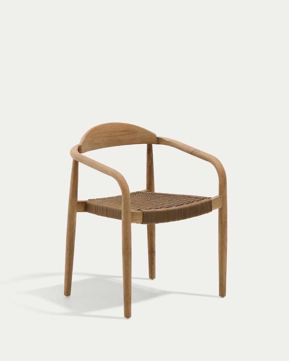 Silla apilable Nina de madera maciza de acacia y cuerda beige FSC 100%