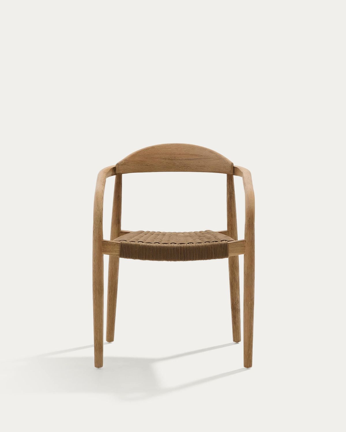 Silla apilable Nina de madera maciza de acacia y cuerda beige FSC 100%