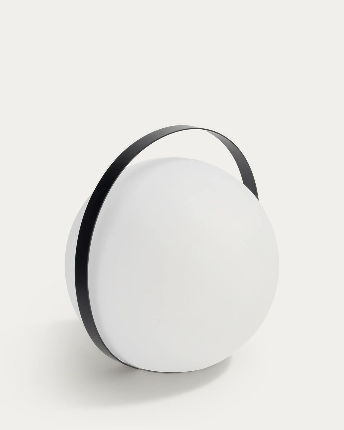 Lámpara de mesa de exterior Dinesh con asa de acero negro