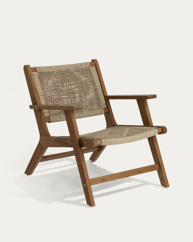 Sillón Geralda madera maciza acacia con acabado oscuro FSC 100%