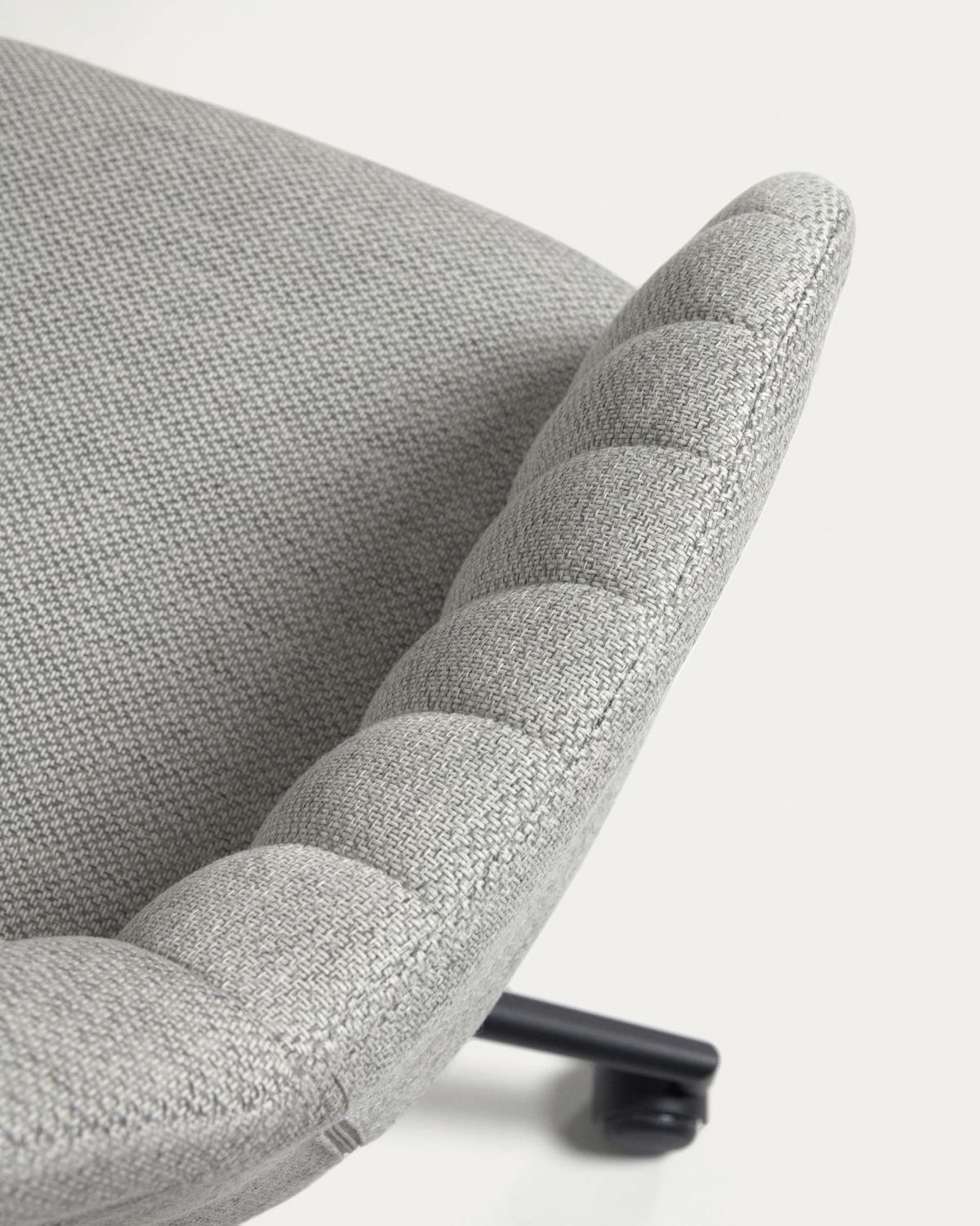 Silla de escritorio Madina gris claro y patas de acero negro mate