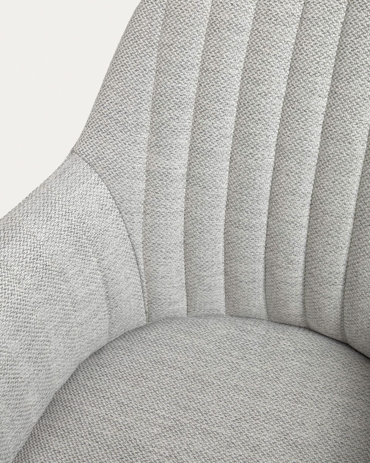 Silla de escritorio Madina gris claro y patas de acero negro mate