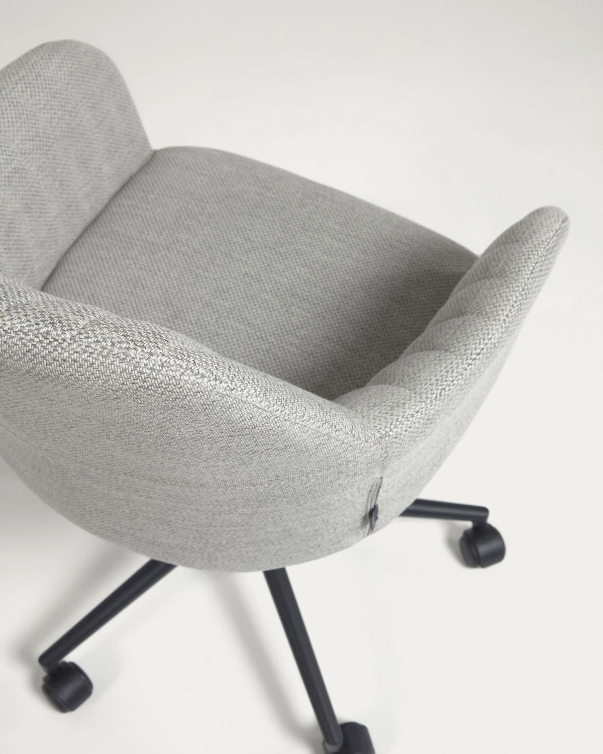 Silla de escritorio Madina gris claro y patas de acero negro mate