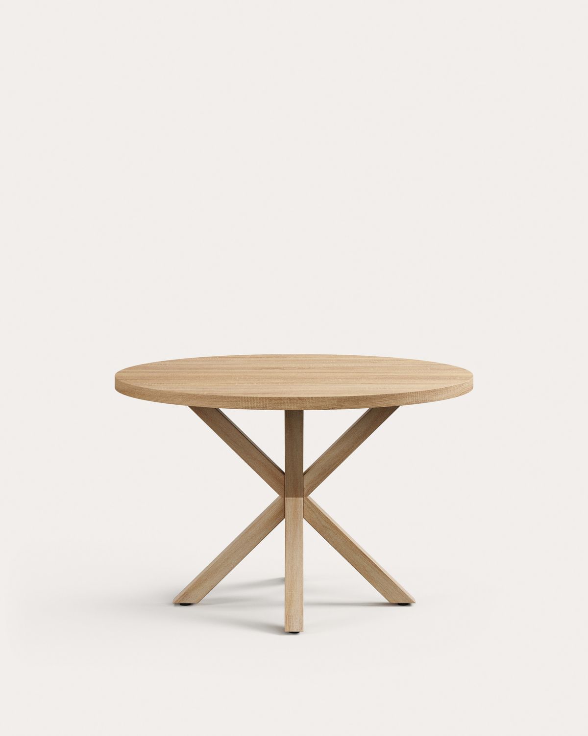 Mesa redonda Argo de melamina con acabado natural y patas de acero efecto madera Ø 120 cm