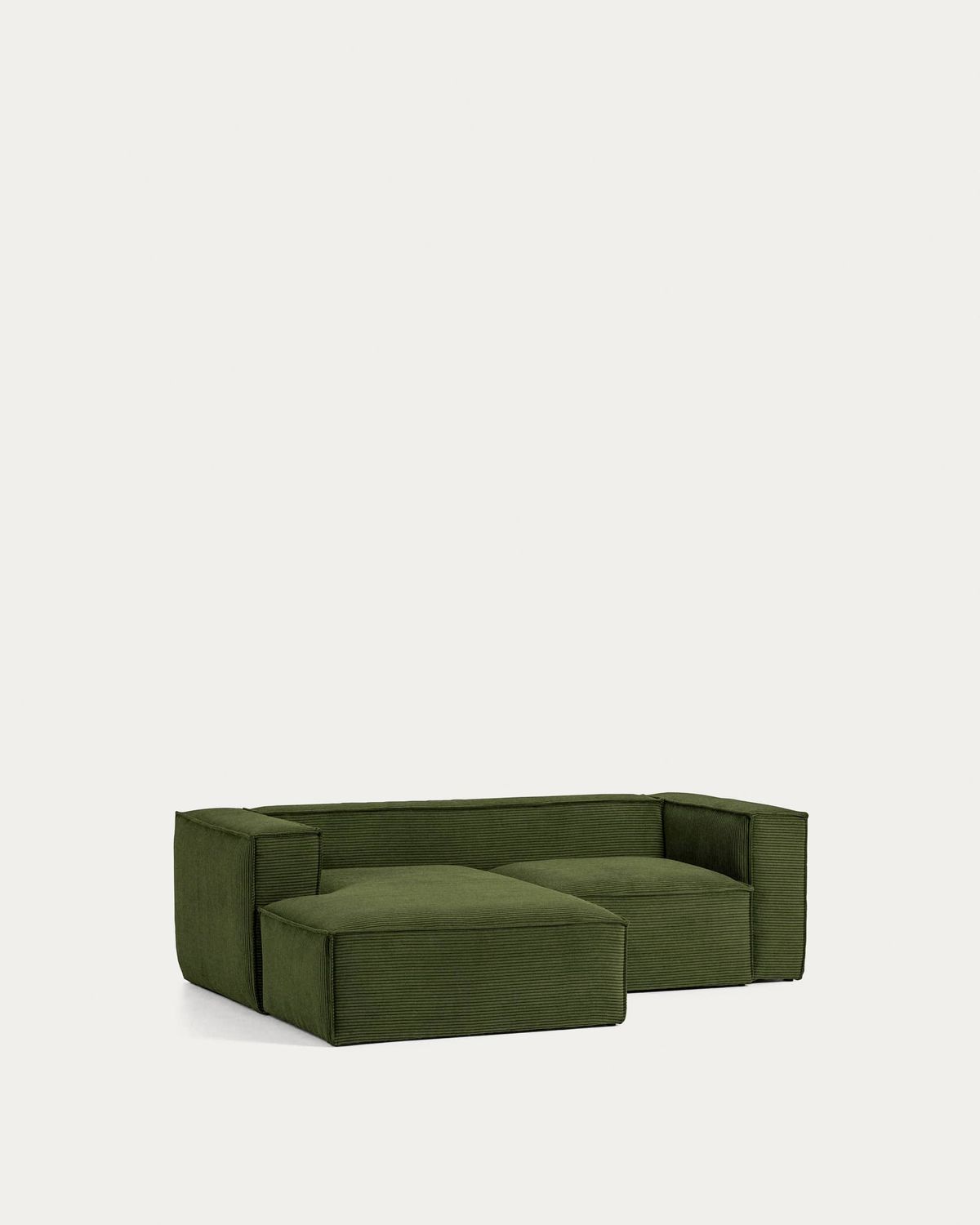 Sofá Blok 2 plazas pana gruesa chaise longue izquierdo verde 240 cm FSC Mix Credit